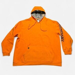 Legendary Whitetails Hunter Orange Camo Hoodie Outdoors Workwear Size 3XL